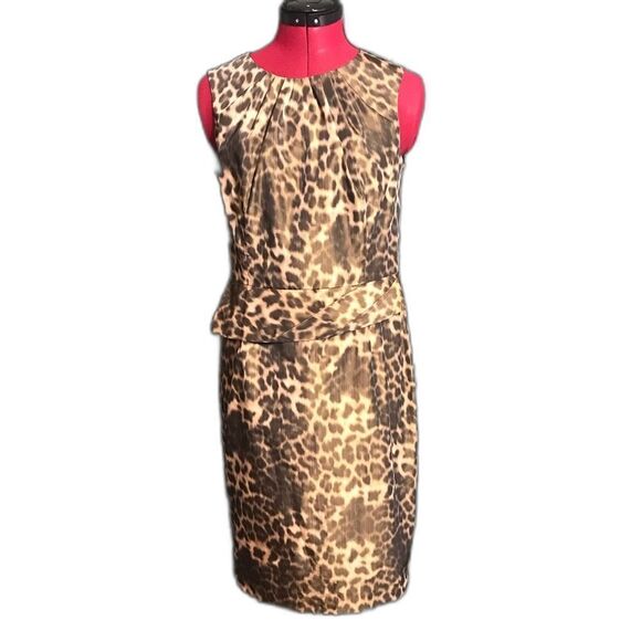 Anne Klein Dress Women’s Size 6 Animal Print Sleeveless Side Zipper - Picture 1 of 8